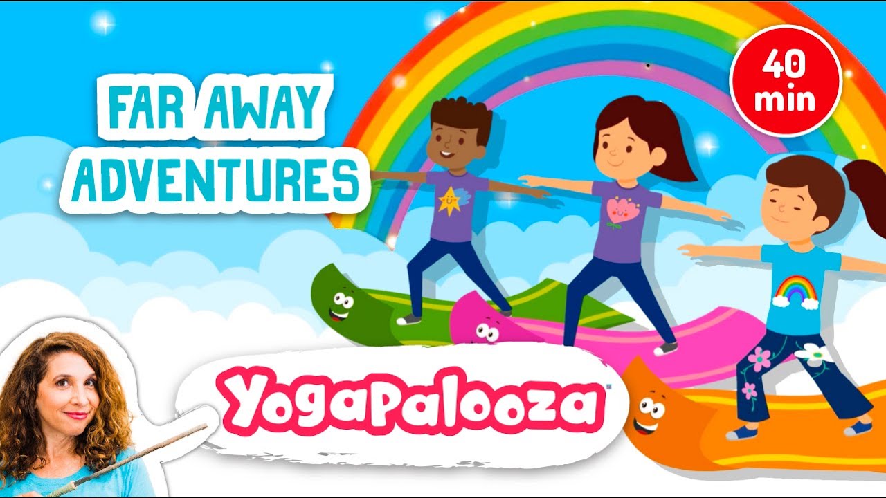 Going On A Far Away Adventure! Kids Yoga and Music ! 40+Minutes!