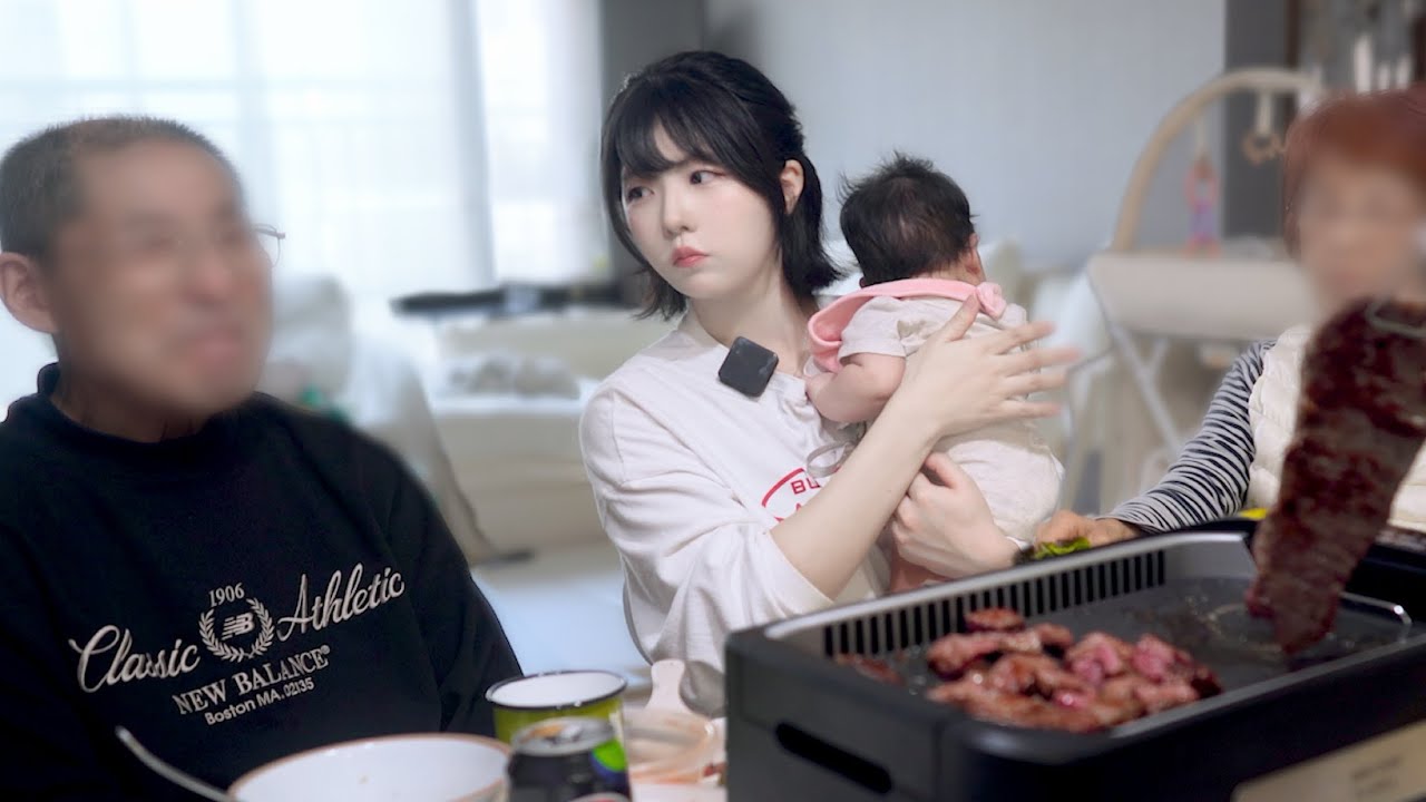 한우를 구워드리며 한국이 어떤지 물어보니 울컥하시는 일본장인어른..