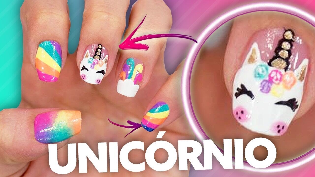 AS UNHAS DE UNICÓRNIO MAIS FOFAS!!! APRENDA JÁ, É FÁCIL!