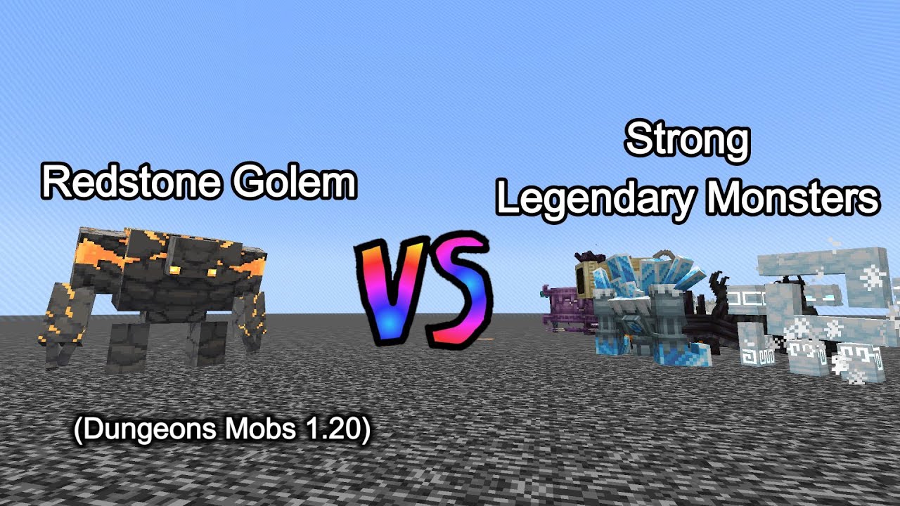 Redstone Golem (Dungeons Mobs Port) vs Strong Legendary Monsters | Minecraft  Mob Battle