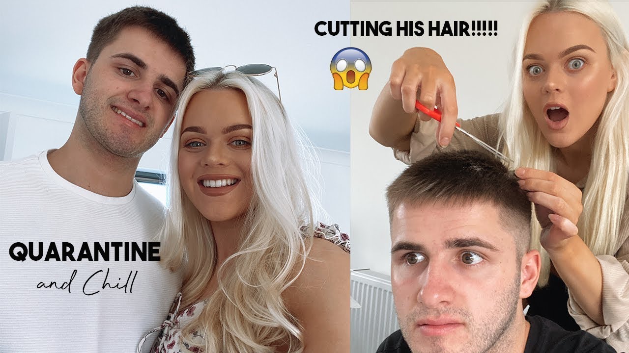 Quarantine Date Night & Cutting My Boyfriends Hair! *Gone Wrong*