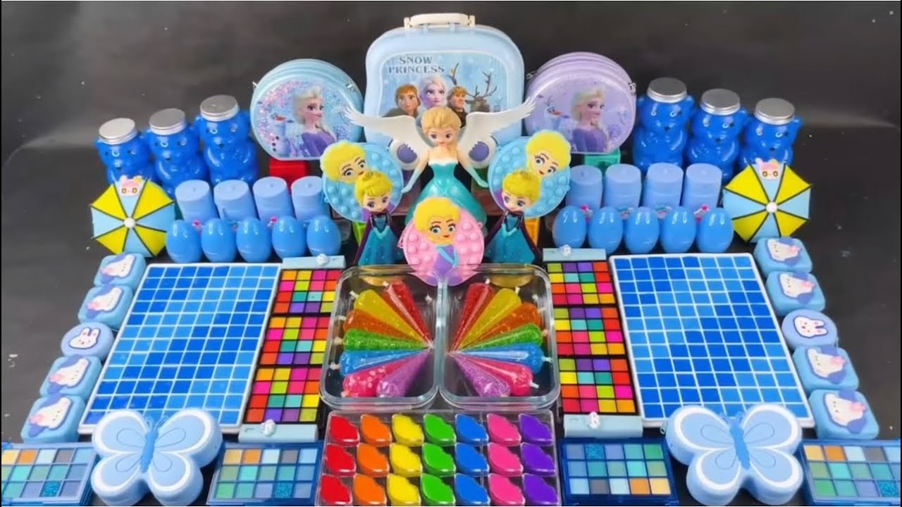 Frozen Elsa Makeup Collection Unboxing ❄️💙 | Satisfying Blue Color Theme Toy Setup