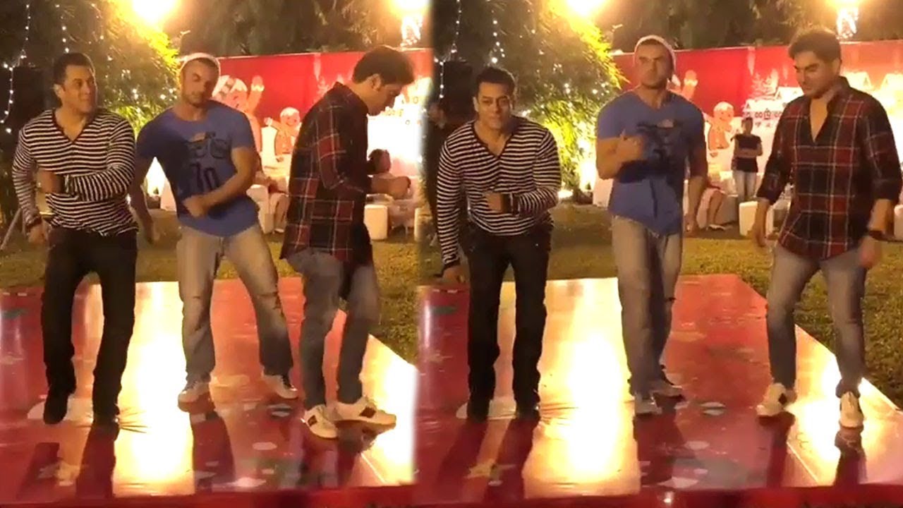 Salman Khan's AMAZING Dance With Brothers Sohail & Arbaaz At Christmas Party Inside Galaxy Apts