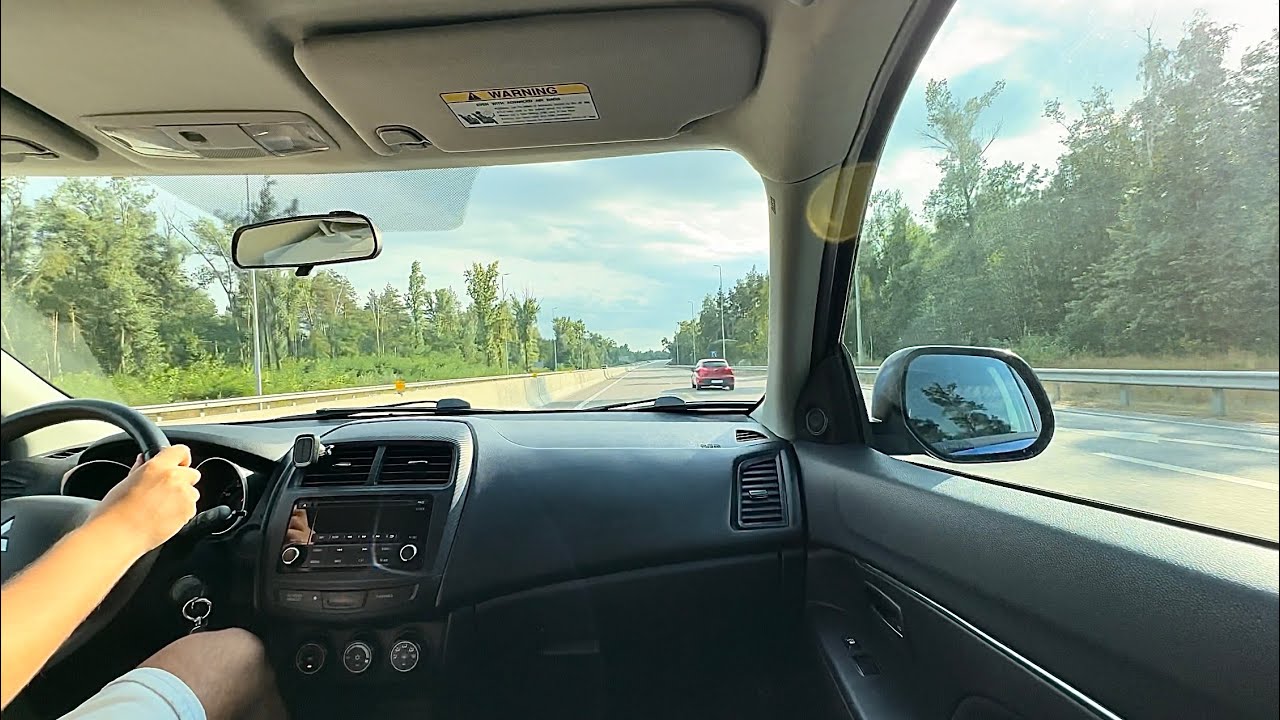 Driving on the highway & countryside. Mitsubishi Outlander Sport 2015. ASMR