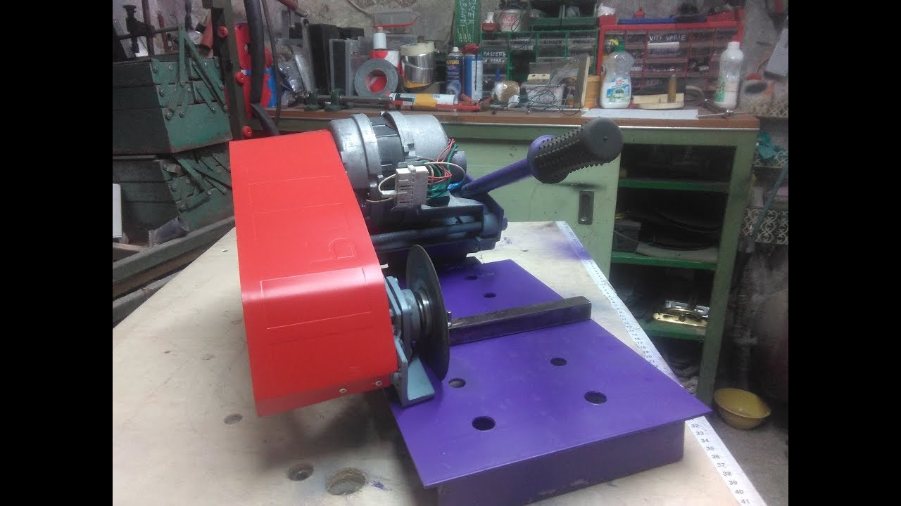 troncatrice con motore lavatrice 1parte   DIY cutting-off machine
