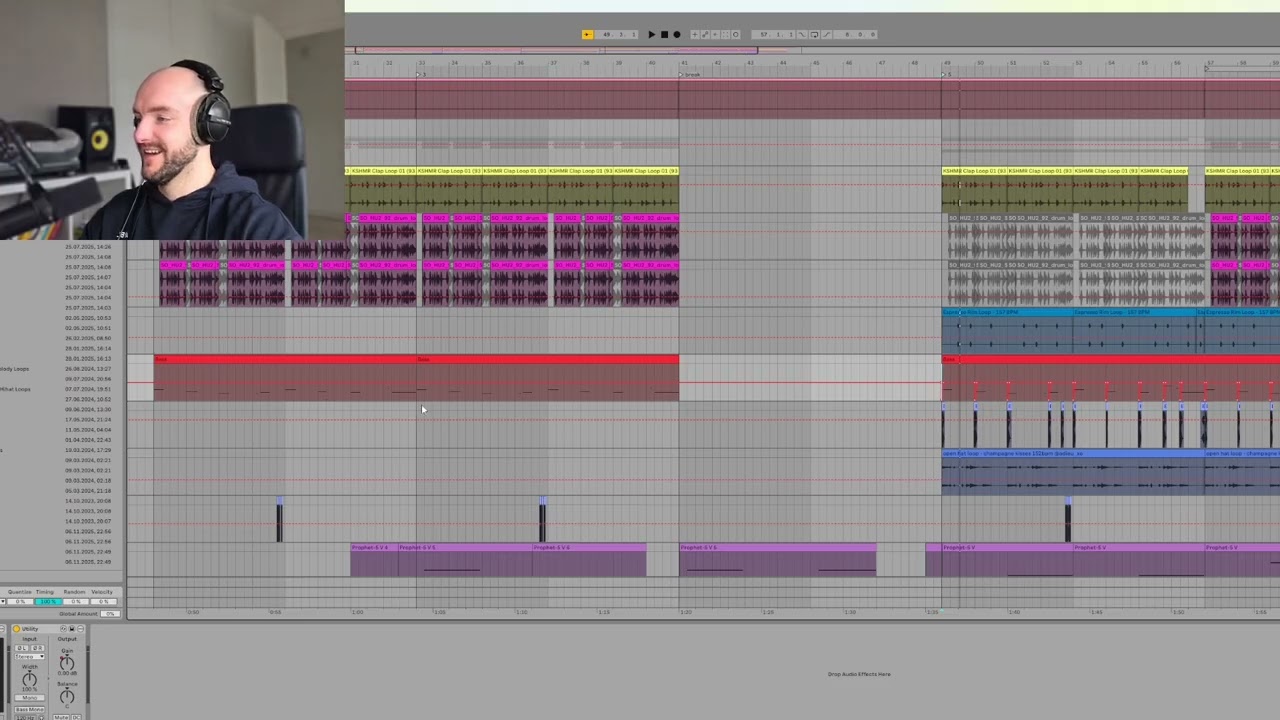 showing my ableton project (the batman lovibe gotham style beat)