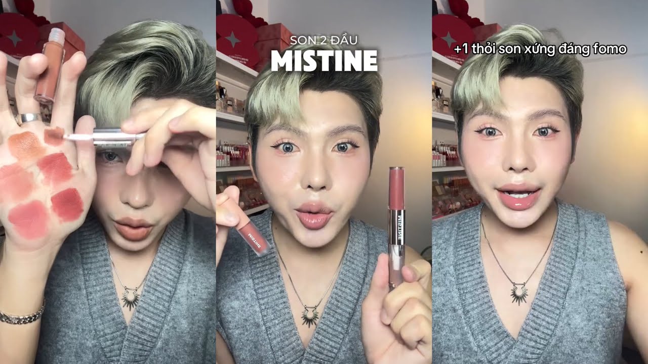 SWATCH SON 2 ĐẦU MISTINE | NGHĨA 1 LÍT SON