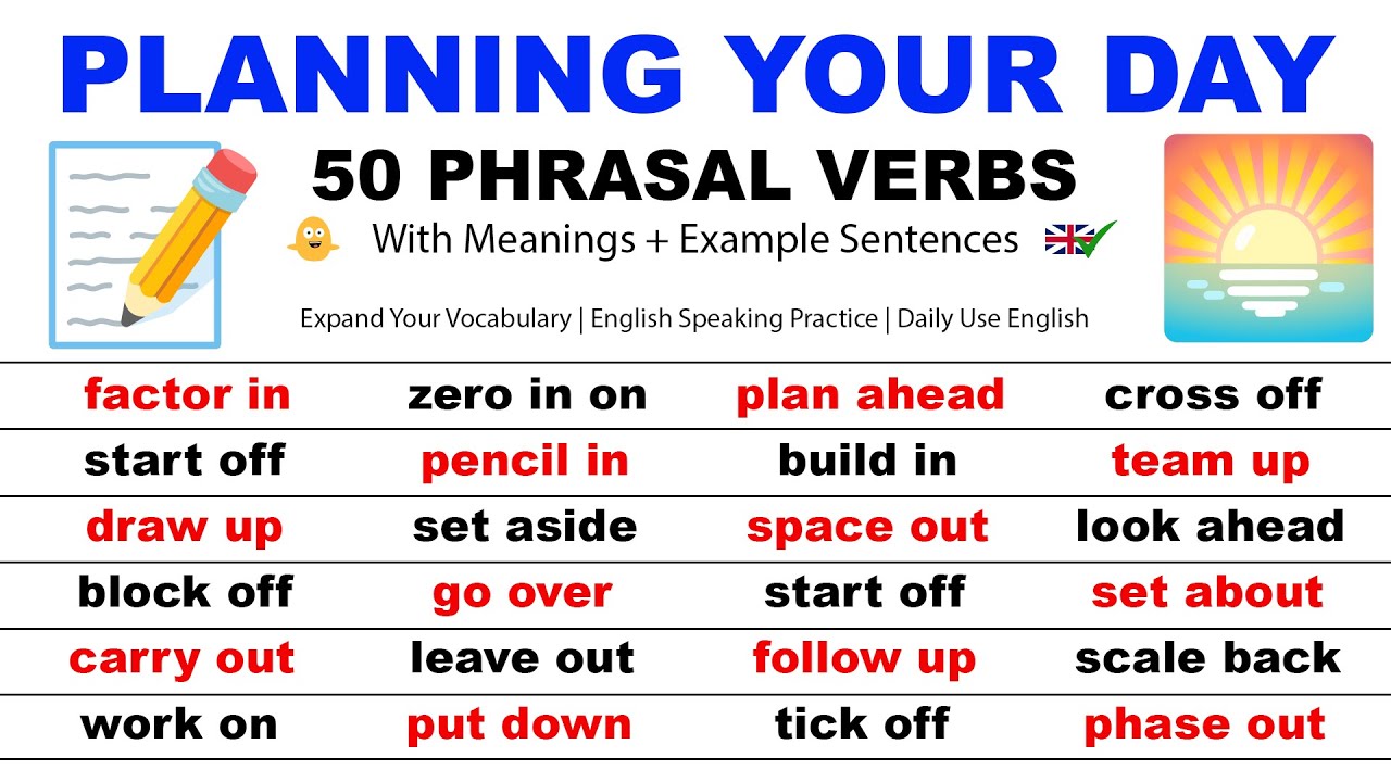 Planning Your Day: 50 English Phrasal Verbs for Natural English Speaking!