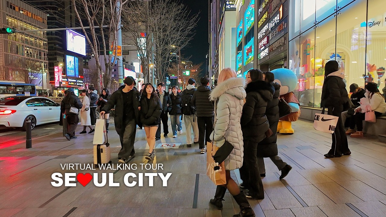 [Full Version] Seoul Evening Walk, Gangnam Chemistreet, Gangnam Station, South Korea, Travel, 4K