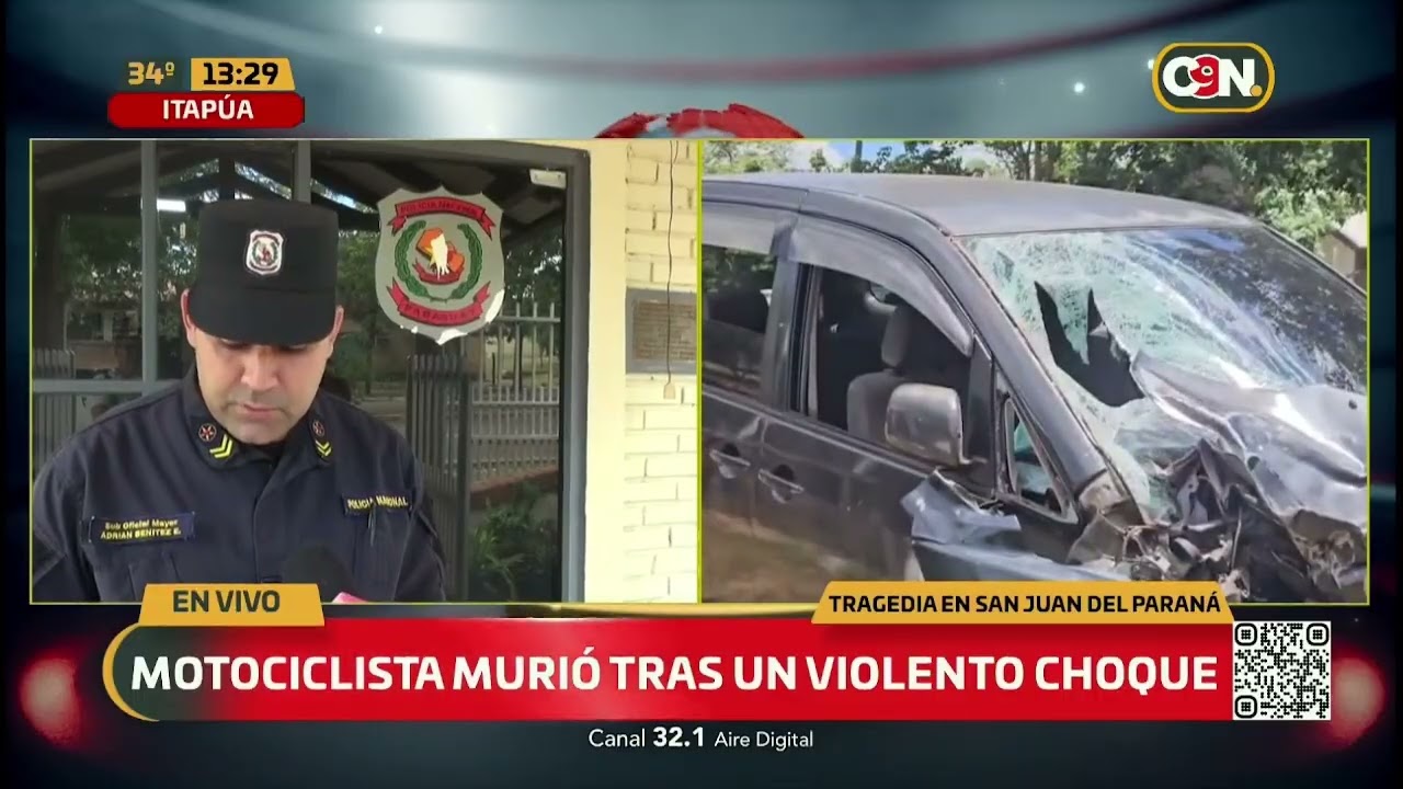 Motociclista murió tras violento choque en Itapúa