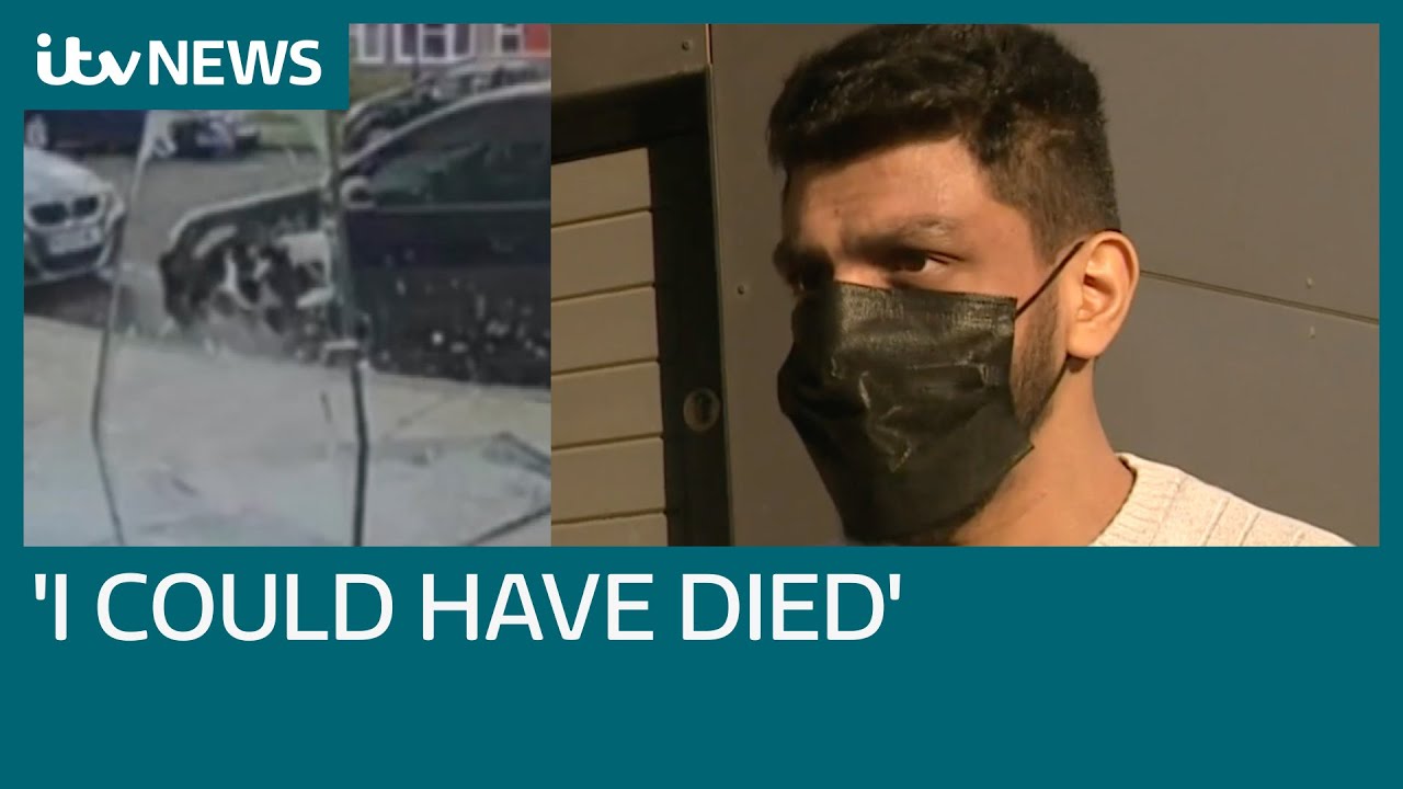 Hackney tenant lucky to be alive after window falls from flat above, narrowly missing him | ITV News