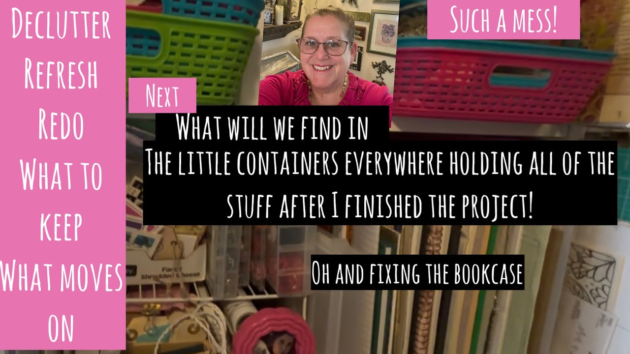Organizing, decluttering & making my Craftroom better 1 hour and 1 box at a time X 3 Making progress