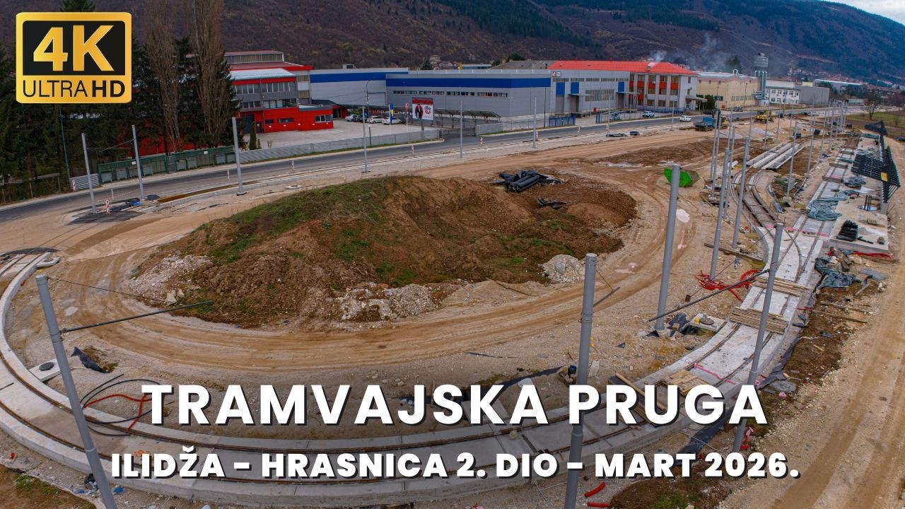 【4K】Dronski Snimak Pruge od Sokolović Kolonije do Famosa -  Pruga Ilidža - Hrasnica 2. Dio