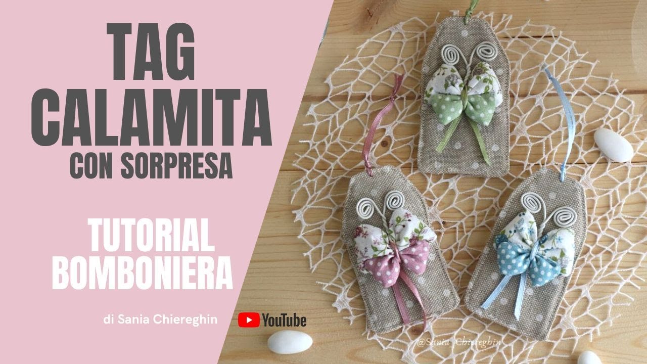 Tag Farfalla Calamita - Idea bomboniera fai da te facile , tags magnet, diy creative sewing