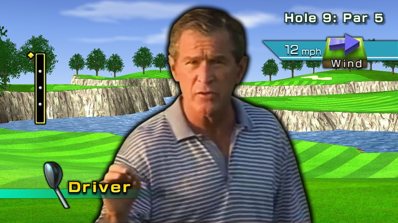 George Bush plays Wii Golf