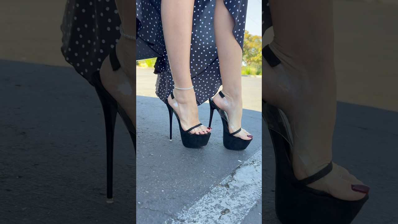 Amazing black platform heels with burgundy pedi ❤️ 
