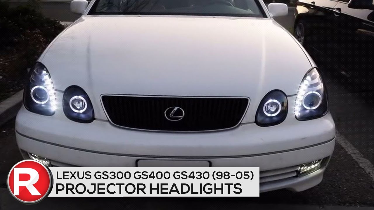 DIY Install: Spec-D Projector Headlights Lexus GS300 GS400 GS430 (98-05) LED Halo Black or Chrome