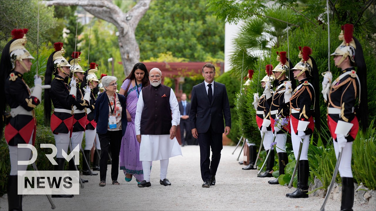 Macron and PM Modi Review Honor Guard Before High-Level India-France Talks in France | AC1G