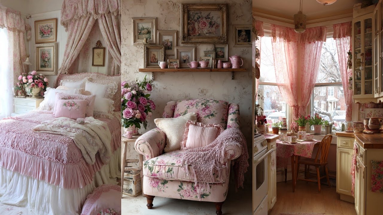 🌷 ENTER A Blush~Toned Reverie ✨ Feminine Ruffles, Lace & Shabby Chic Winter Cottage Style HOME DECOR