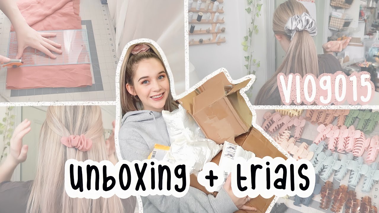 UNBOXING SUPPLIES AND NEW PRODUCT TRIALS | XL scrunchies | making new items for my Etsy and website