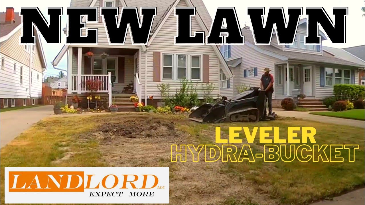 New lawn with mini track loader, hydra bucket, leveler