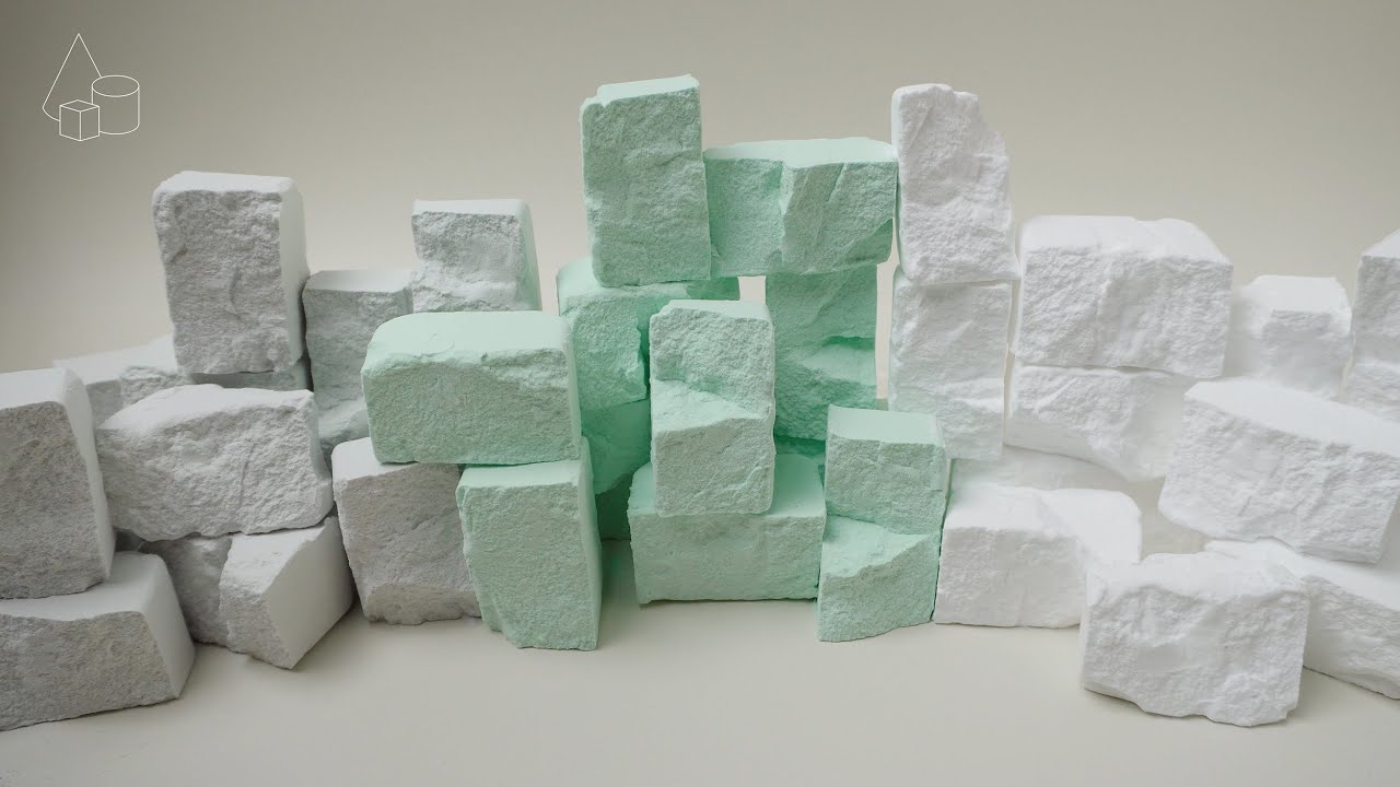 ASMR | baking soda crunchy gray & mint & white