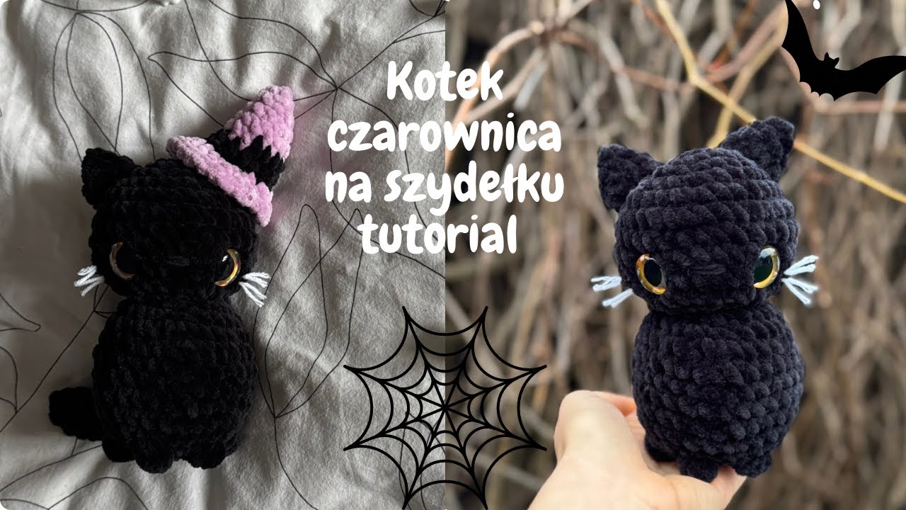 Kot czarownica na szydełku Tutorial | Prosty, małą ilość szycia Krok po kroku 