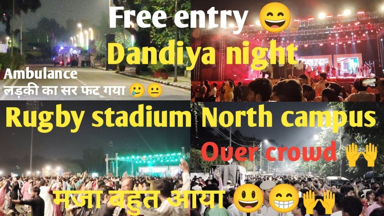 Dandiya night in Rugby stadium North campus Delhi University #dandiya #night #Rugbystadium#trending 