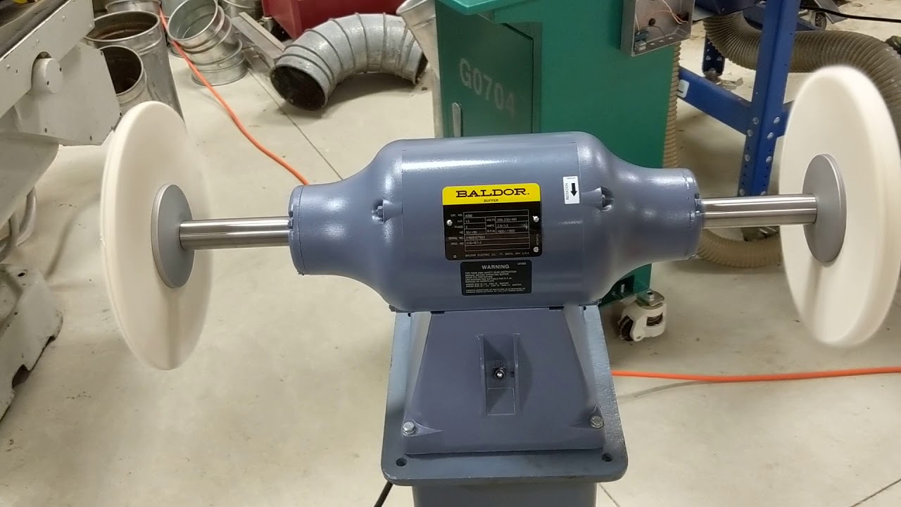 Baldor 3ph 1.5hp 10" grinder and matching 10" buffer power by KBAC-27D