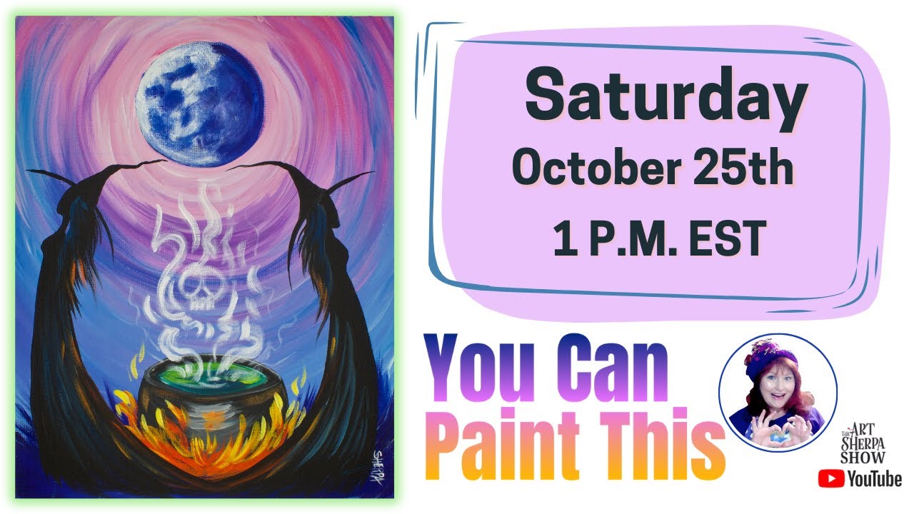 The Art Sherpa Show | Witch Sisters Moon | Easy Beginner Acrylic