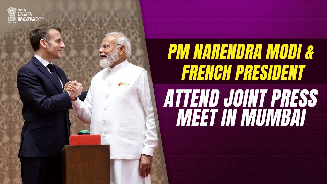 PM Narendra Modi and French President attend joint press meet in Mumbai