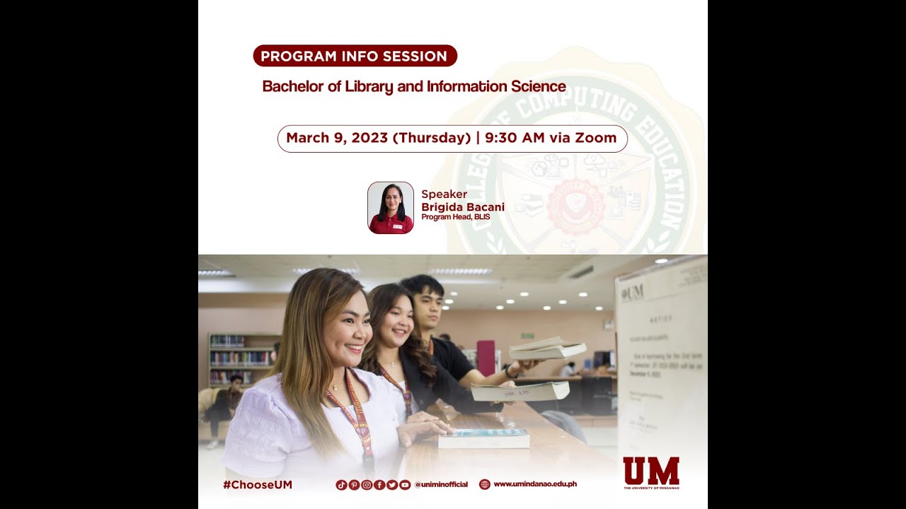 PROGRAM INFO SESSION | Bachelor in Library Information Science