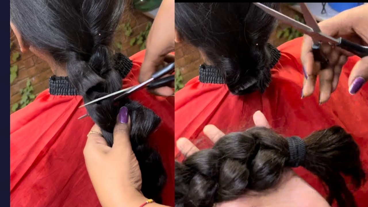 😡🥲Long to short hair cutting !very short hair cutting!easy way !!
