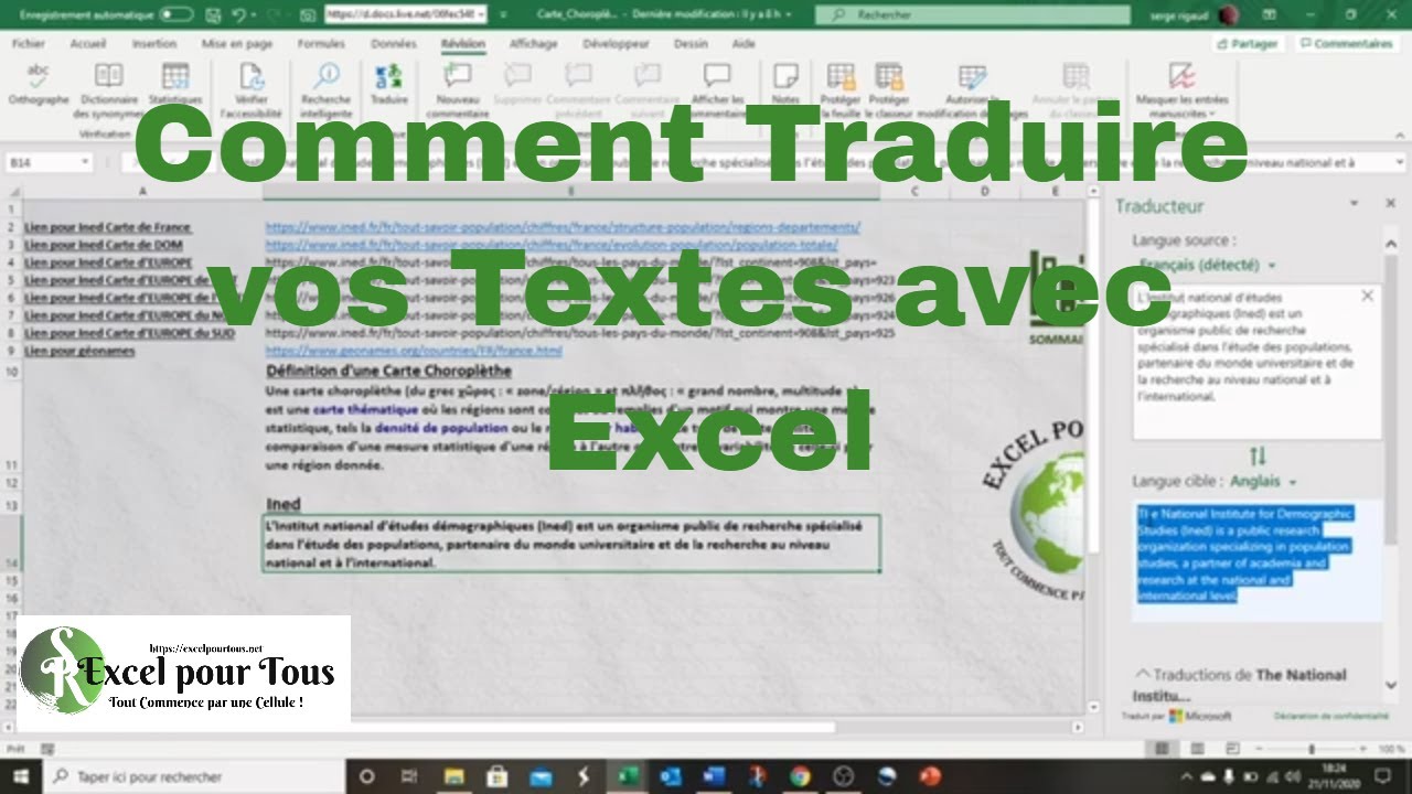 ✅ EXCEL GRATUIT : Comment Traduire un Texte avec Excel ?