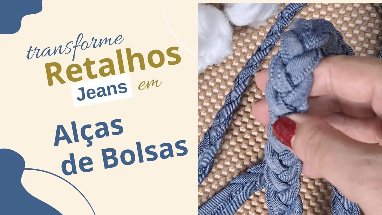 ALÇA de Bolsa em JEANS trançado ✨️ Costura Criativa