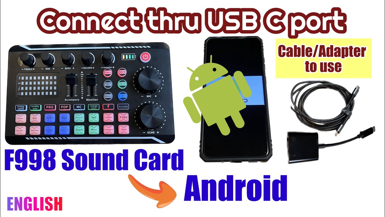 Звуковая карта F998 для Android-устройства через порт USB C (запись или потоковая передача через ...