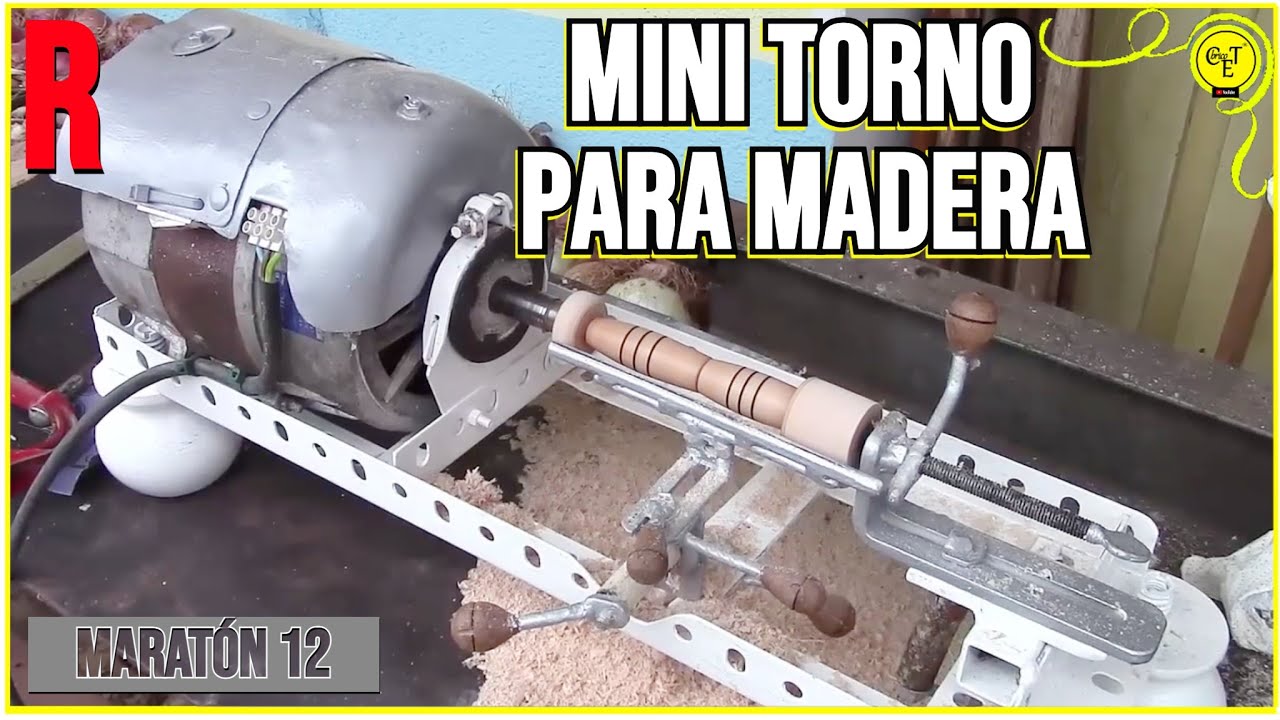 Mini torno para madera casero HD