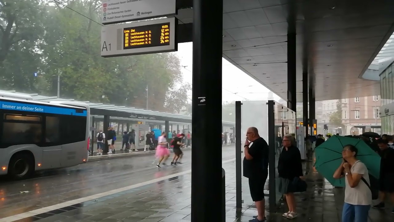 Königsplatz Augsburg - Gewitter  Aug.2023