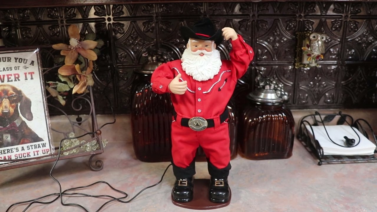 Christmas Fantasy Blue Ridge 1998 Animated Holly Jolly Rock Cowboy Santa Review!