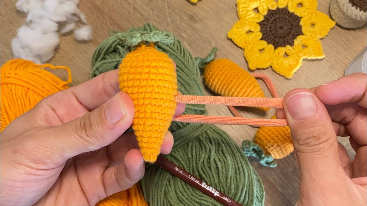 Carrot braid hair clip 🥕Easy and cute crochet hair accessory.Perfect  lovers!