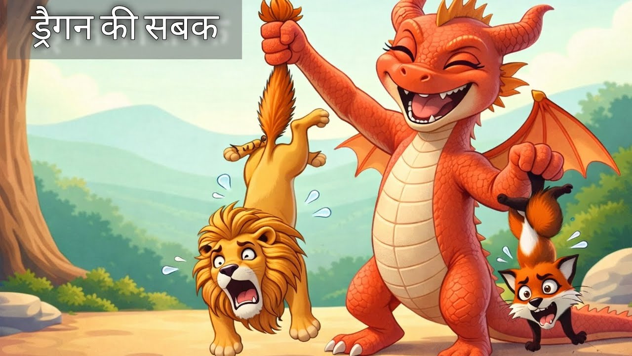 दुष्ट शेर और ड्रैगन राजा। Dust sher aur dragon. Hindi moral stories. Hindi kahaniya. animal cortoon.