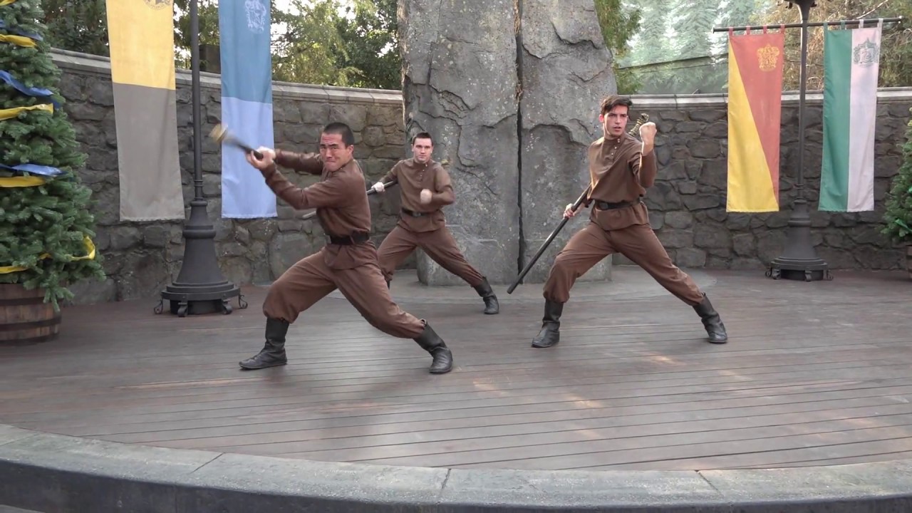 Triwizard Spirit Rally in the Wizarding World of Harry Potter at Universal Studios Hollywood