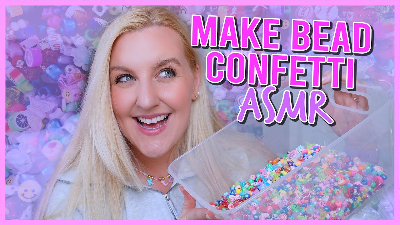 КОНФЕТТИ ИЗ БУСИНОК АСМР (смешиваю все свои бусины вместе для этого... упс) || KellyPrepsterStudio