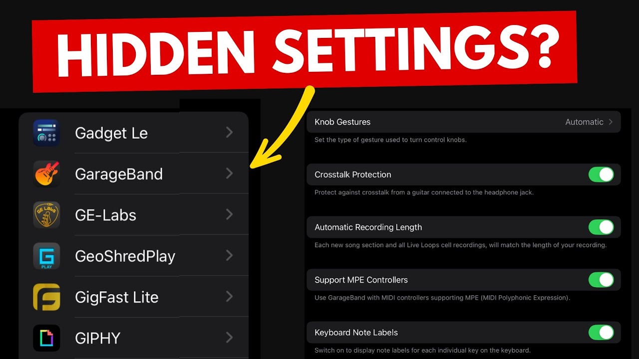 GarageBand's EXTRA HIDDEN Settings (iPad/iPhone)