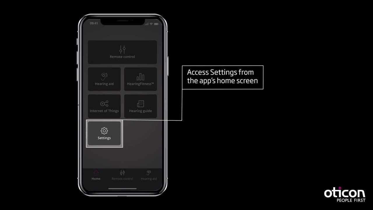 How to use the Settings in Oticon ON