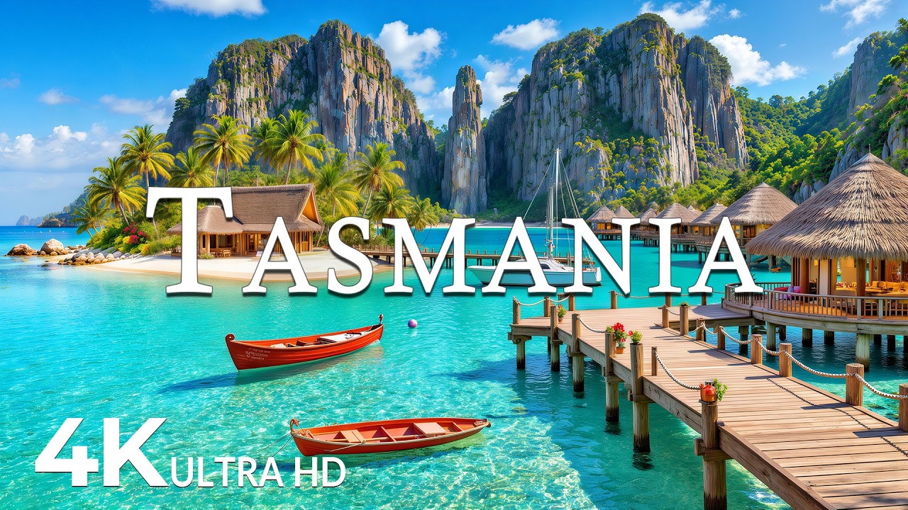 FLYING OVER TASMANIA (4K UHD) &ndash; Soothing Music Along With Beautiful Nature Video - 4K Video UHD #3