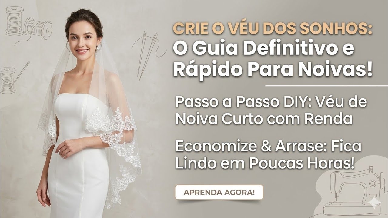 ✅️DIY Como fazer  Véu de Noiva Curto_Bridal Veil_Costura passo a passo p iniciantes Gisleide Novelo