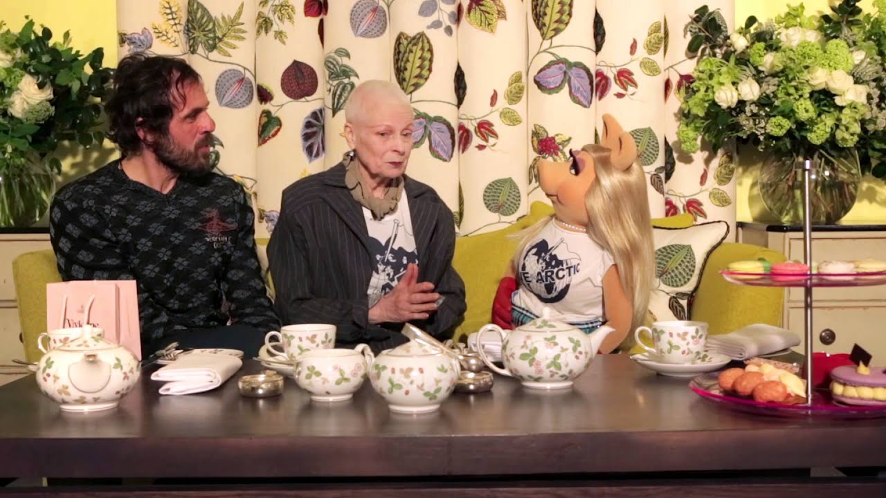 Miss Piggy Invites Vivienne Westwood and Andreas Kronthaler to Tea