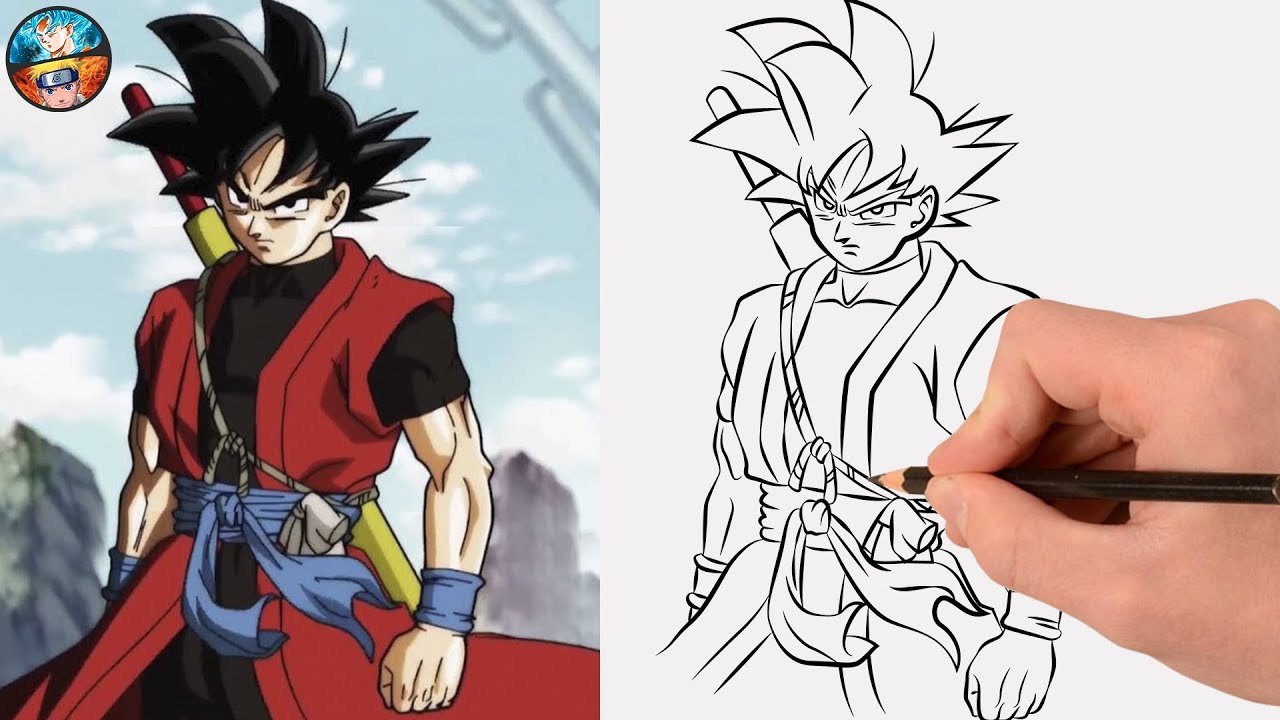 COMO DIBUJAR A GOKU XENO DRAGON BALL SUPER HEROES dibujos anime
