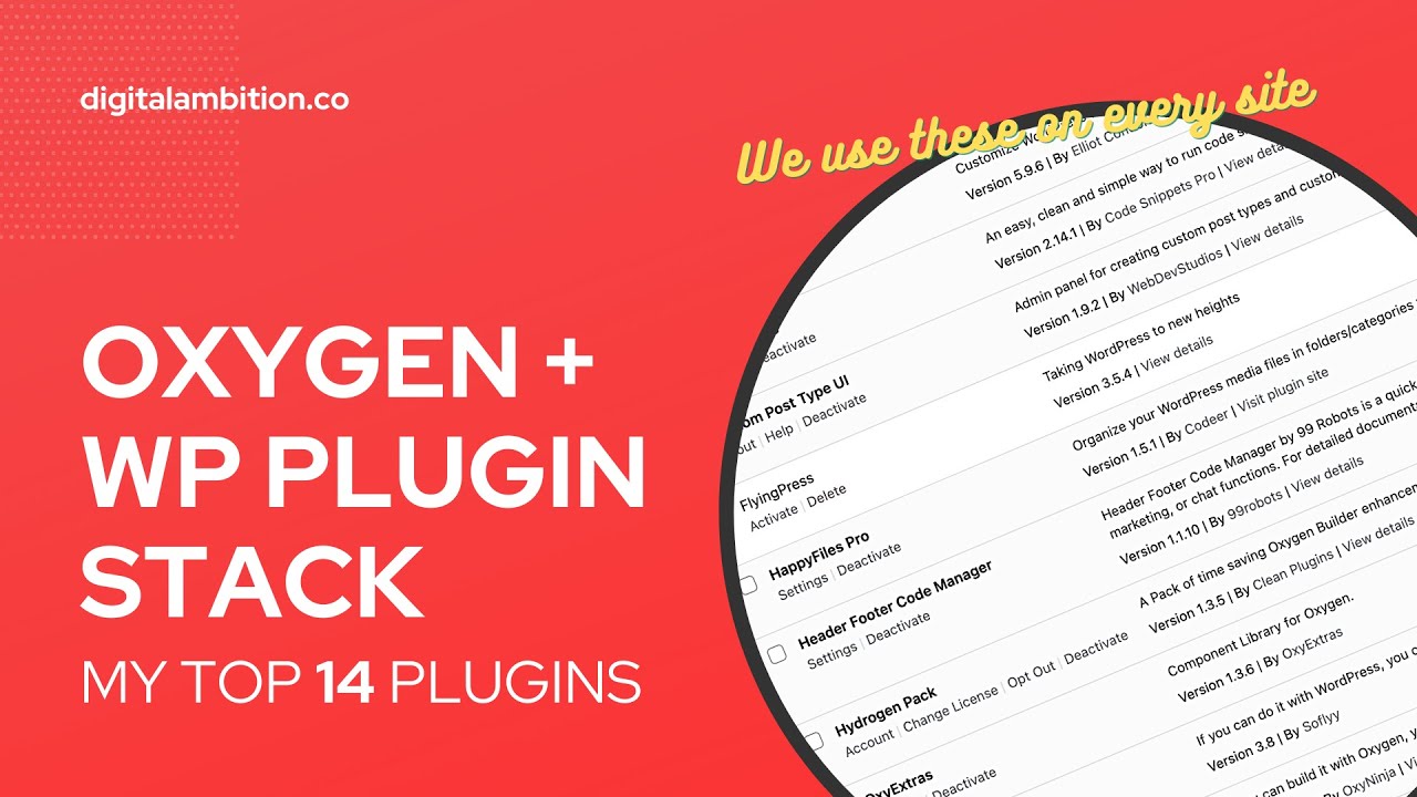 The 14 Wordpress Plugins We Use on Every Oxygen Site